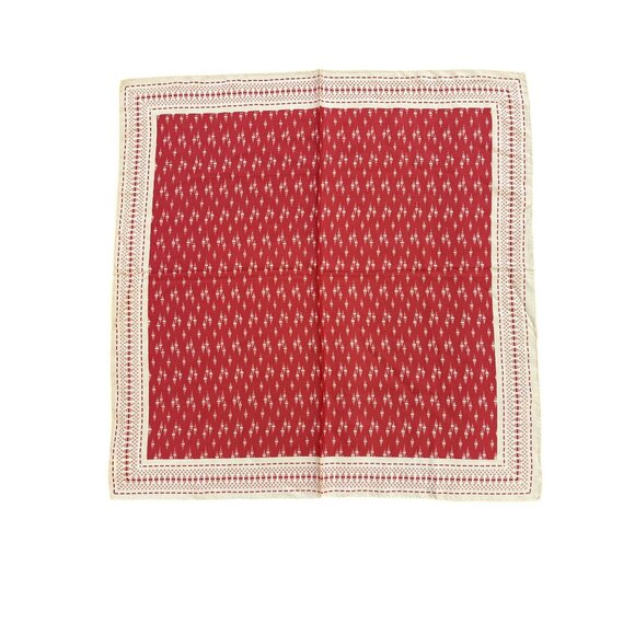 Vintage Eastman Fashion Scarf Red & Cream 100% Acetate Made In Japan Headwear - Picture 1 of 5